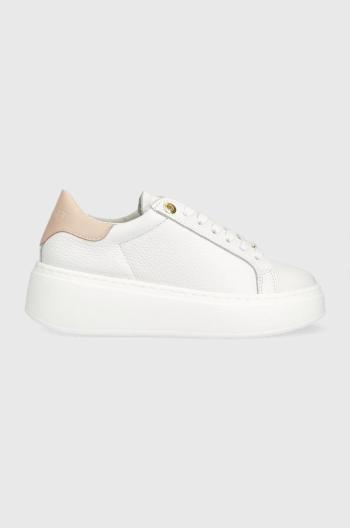 Kožené sneakers boty Twinset bílá barva, 231TCP110