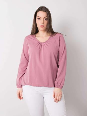 RŮŽOVÉ DÁMSKÉ TRIČKO S DLOUHÝM RUKÁVEM RV-BZ-6332.53P-PINK Velikost: 2XL