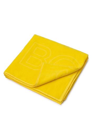 Bavlněný ručník Boss žlutá barva