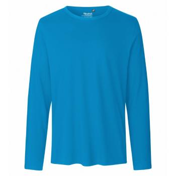 Neutral Pánské tričko s dlouhým rukávem z organické Fairtrade bavlny - Safírová modrá | M