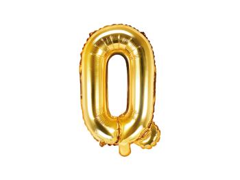PartyDeco Fóliový balónek Mini - Písmeno Q zlatý 35cm