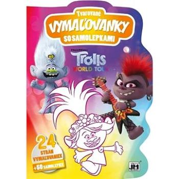 Tvarované omalovánky se samolepkami Trolls