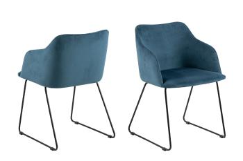 Sada 2 ks − Židle s opěrkou Casablanca – modrá
