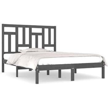 Rám postele šedý masivní borovice 200 × 200 cm, 3104565 (3104565)