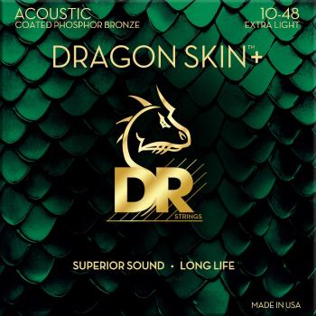 DR Strings Dragon Skin+ Coated Phosphor Bronze Extra Light 10-48 Struny pro akustickou kytaru