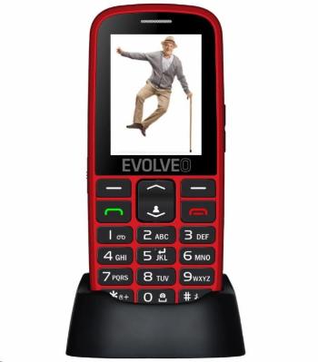 EVOLVEO EasyPhone EG, mobilní telefon pro seniory s nabíjecím stojánkem, červená