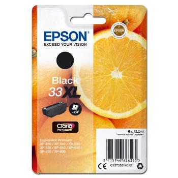 Epson originální ink C13T33514012, T33XL, black, 12, 2ml, Epson Expression Home a Premium XP-530, 630, 635, 830