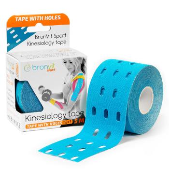 BronVit Sport Kinesio Tape děrovaný 5 cm x 5 m tejpovací páska modrá
