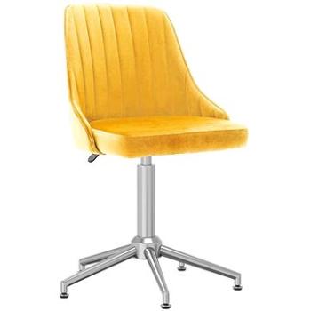 Otočná jídelní židle žlutá samet, 330774 (330774)