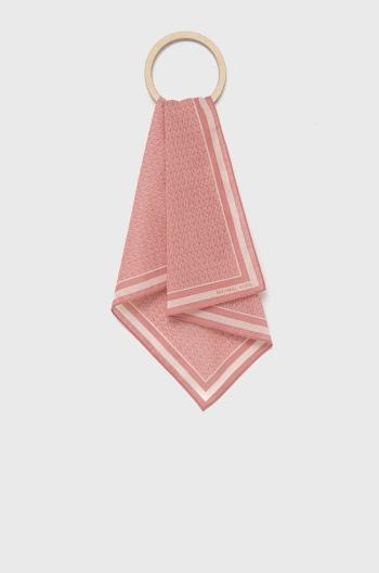 Bavlněný šátek MICHAEL Michael Kors růžová barva, vzorovaná