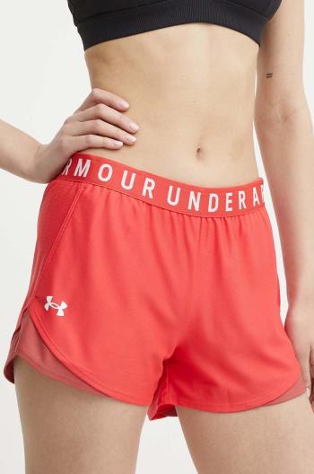 Tréninkové šortky Under Armour Play Up 3.0 červená barva, s potiskem, medium waist