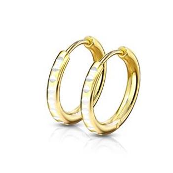 Šperky4U Zlacené ocelové náušnice kruhy - OPN1639G-10