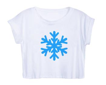 Dámské tričko Organic Crop Top Sněhová vločka