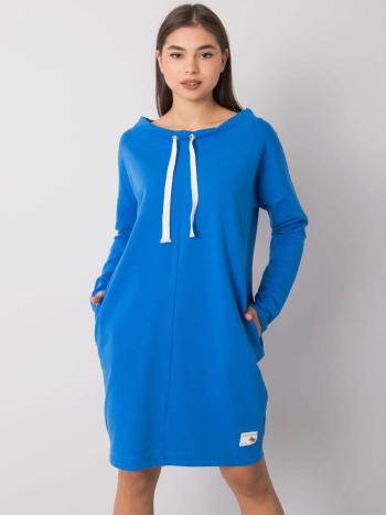 SVĚTLE MODRÉ DÁMSKÉ MIKINOVÉ ŠATY RV-SK-7160.43P-LIGHT BLUE Velikost: L/XL