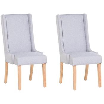 Sada 2 jídelních židlí světle šedých CHAMBERS, 254674 (beliani_254674)