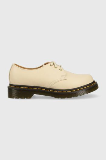 Kožené polobotky Dr. Martens 1461 dámské, béžová barva, na platformě, DM24256292