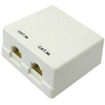 Datacom CAT5E, STP, 2x RJ45, na omítku, spodní vývod (2316)