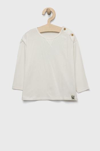 Dětské tričko s dlouhým rukávem United Colors of Benetton bílá barva