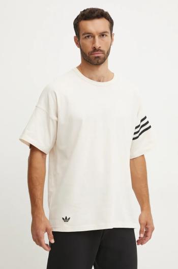 Bavlněné tričko adidas Originals Neuclassics Tee béžová barva, s aplikací, JF9139