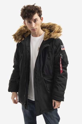 Bunda Alpha Industries Polar Jacket 123144 03 pánská, černá barva, zimní