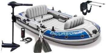 SET - Nafukovací člun Intex Excursion 4 set s držákem a elektromotorem Maxima P 48