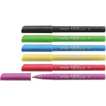 Stylex Glitter felt tip pens, 6 základních barev (64016)
