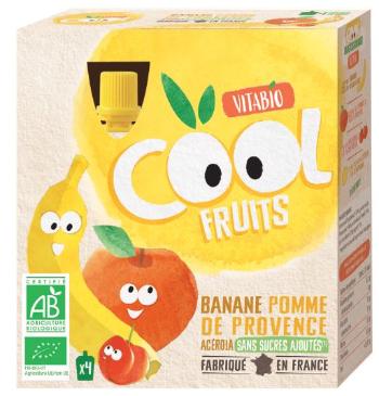 Vitabio Ovocné BIO kapsičky Cool Fruits jablko, banán a acerola 4 x 90 g