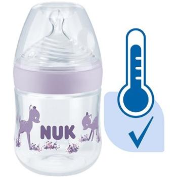 NUK Nature Sense kojenecká láhev s kontrolou teploty 150 ml fialová