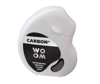 Woom Carbon+ Expandující černá zubní nit 30 m