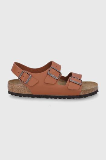 Kožené sandály Birkenstock Milano pánské, hnědá barva