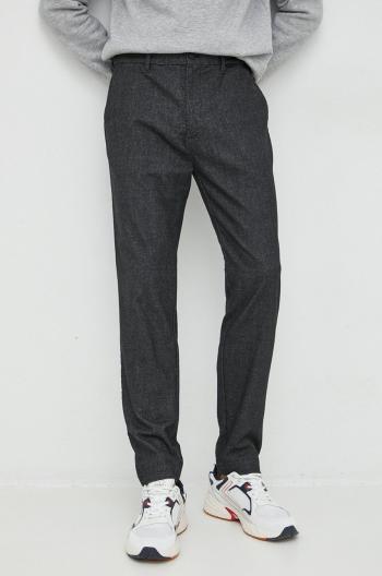 Kalhoty Calvin Klein pánské, černá barva, ve střihu chinos