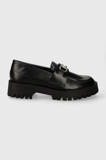 Kožené mokasíny Steve Madden Lando-CN dámské, černá barva, na platformě, SM11002936