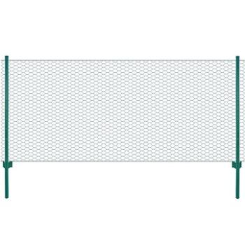Drátěný plot se sloupky ocel 25 × 1 m zelený (144610)