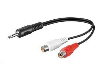 PREMIUMCORD Kabel audio 3, 5mm Jack - 2x Cinch 20cm (M/F, stereo)