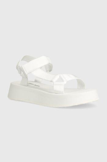 Sandály Calvin Klein Jeans SANDAL VELCRO WEBBING DC dámské, bílá barva, na platformě, YW0YW01353