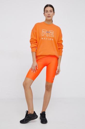 Kraťasy P.E Nation dámské, oranžová barva, hladké, medium waist