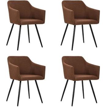 Jídelní židle 4 ks hnědé textil (3065674)