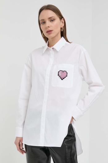 Bavlněné tričko MAX&Co. x Tamagotchi bílá barva, relaxed, s klasickým límcem