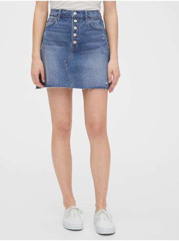 Modrá dámská sukně high rise distressed denim skirt