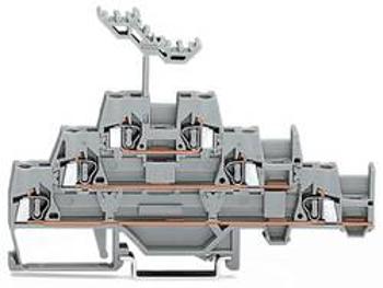 Trojitá svorka na DIN lištu WAGO 280-550, osazení: L, pružinová svorka, 5 mm, šedá, 40 ks