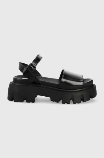 Kožené sandály Steve Madden Sintia dámské, černá barva, na platformě