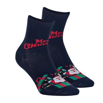 Ponožky s vánočním motivem WOLA SANTA modré Velikost: 36-38
