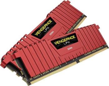 CORSAIR 16GB=2x8GB DDR4 2666MHz VENGEANCE LPX RED PC4-21300 CL16-18-18-35 1.2V XMP2.0 (16GB=kit 2ks 8GB s chladičem červený, CMK16GX4M2A2666C16R