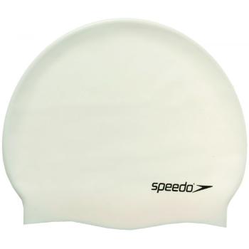 Speedo PLAIN FLAT CAP Plavecká čepice, bílá, velikost