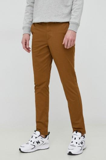Kalhoty GAP pánské, hnědá barva, jednoduché