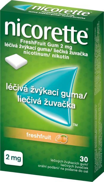 Nicorette ® FreshFruit Gum 2 mg, léčivá žvýkací guma 30 ks