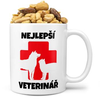 Hrnek Nejlepší veterinář – kříž (Náplň hrníčku: Směs slaných oříšků)