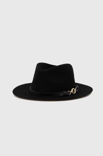 Vlněný klobouk Guess černá barva, vlněný