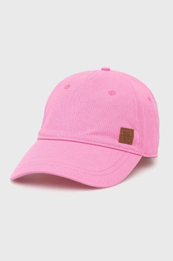Čepice Roxy růžová barva, hladká