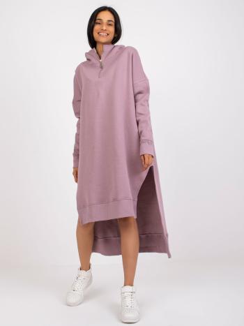 FIALOVÁ DLOUHÁ VOLNÁ MIKINA QUITO SE ZIPEM U KRKU -FA-BL-7426.25-VIOLET Velikost: ONE SIZE